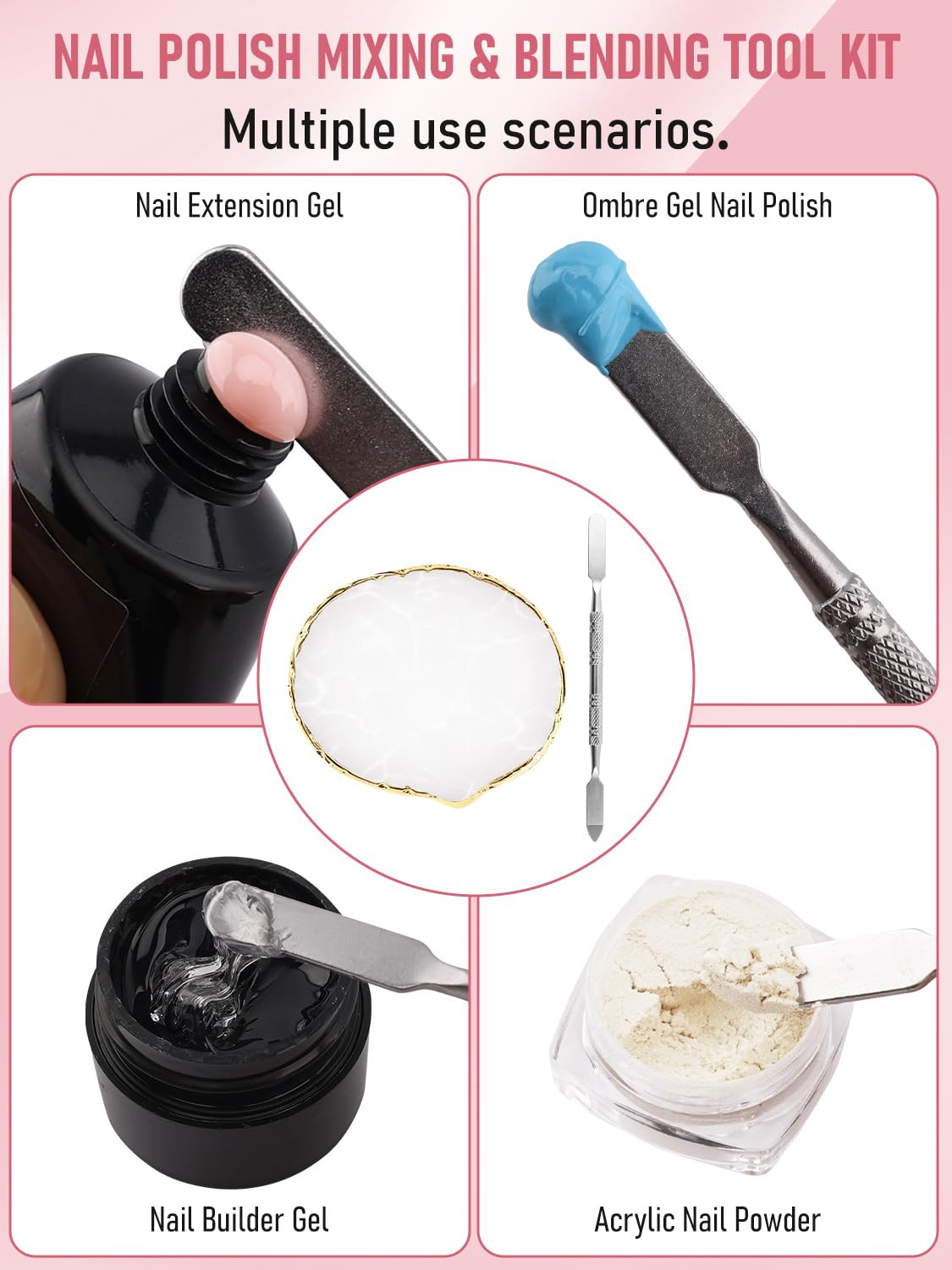 Nail Art Tools, 200PCS Nail Sponges for Ombre and Nail Art Brushes Set, Nail Des