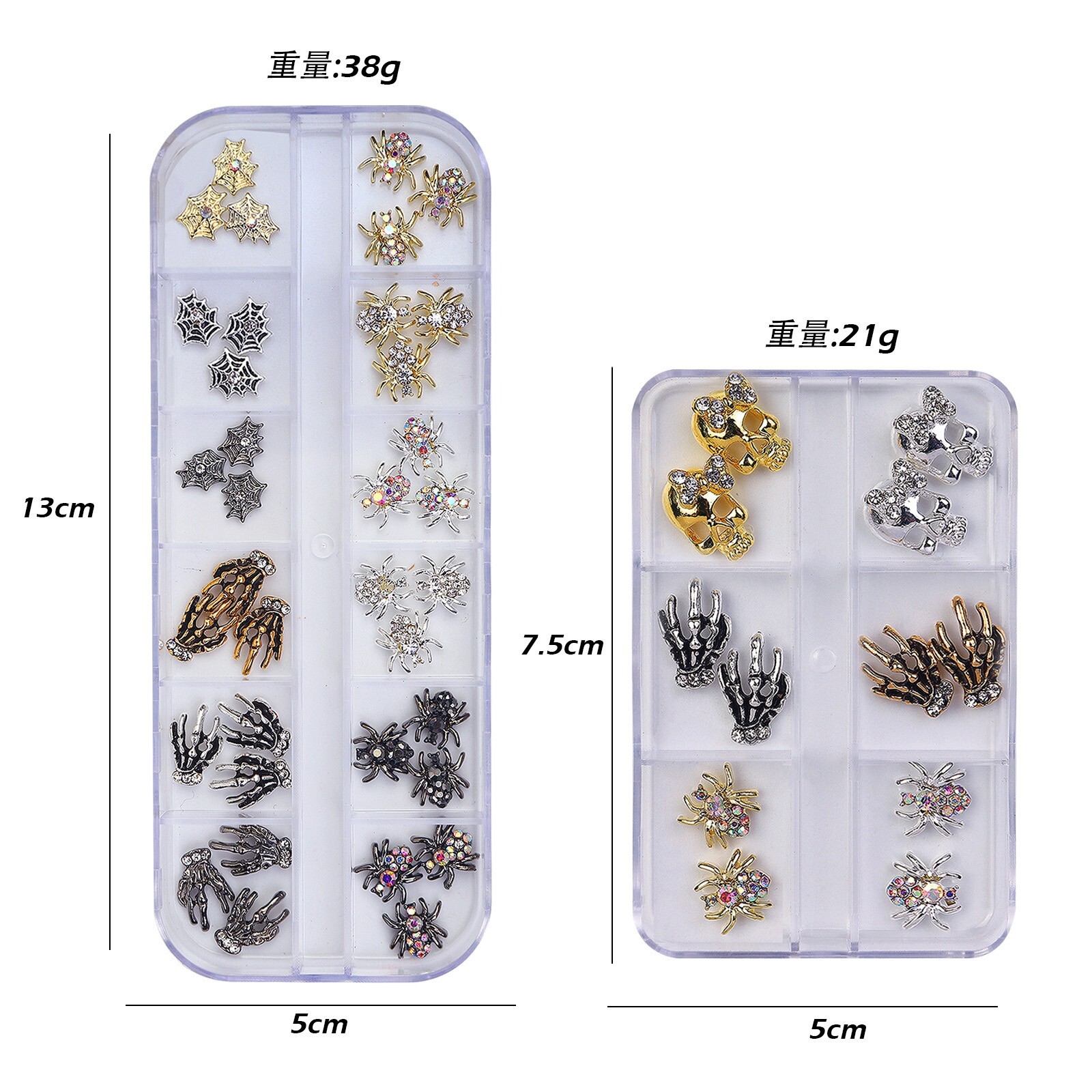 Halloween Nail Art Skull Hand Charms Spider Hands 3D Design for Nails DIY Decor