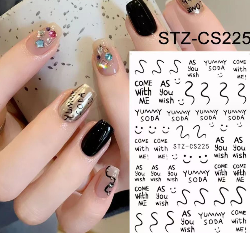 Nail Art Rose Flower Butterfly Hello Kitty Bow Decal Self Adhesive stickers NS50