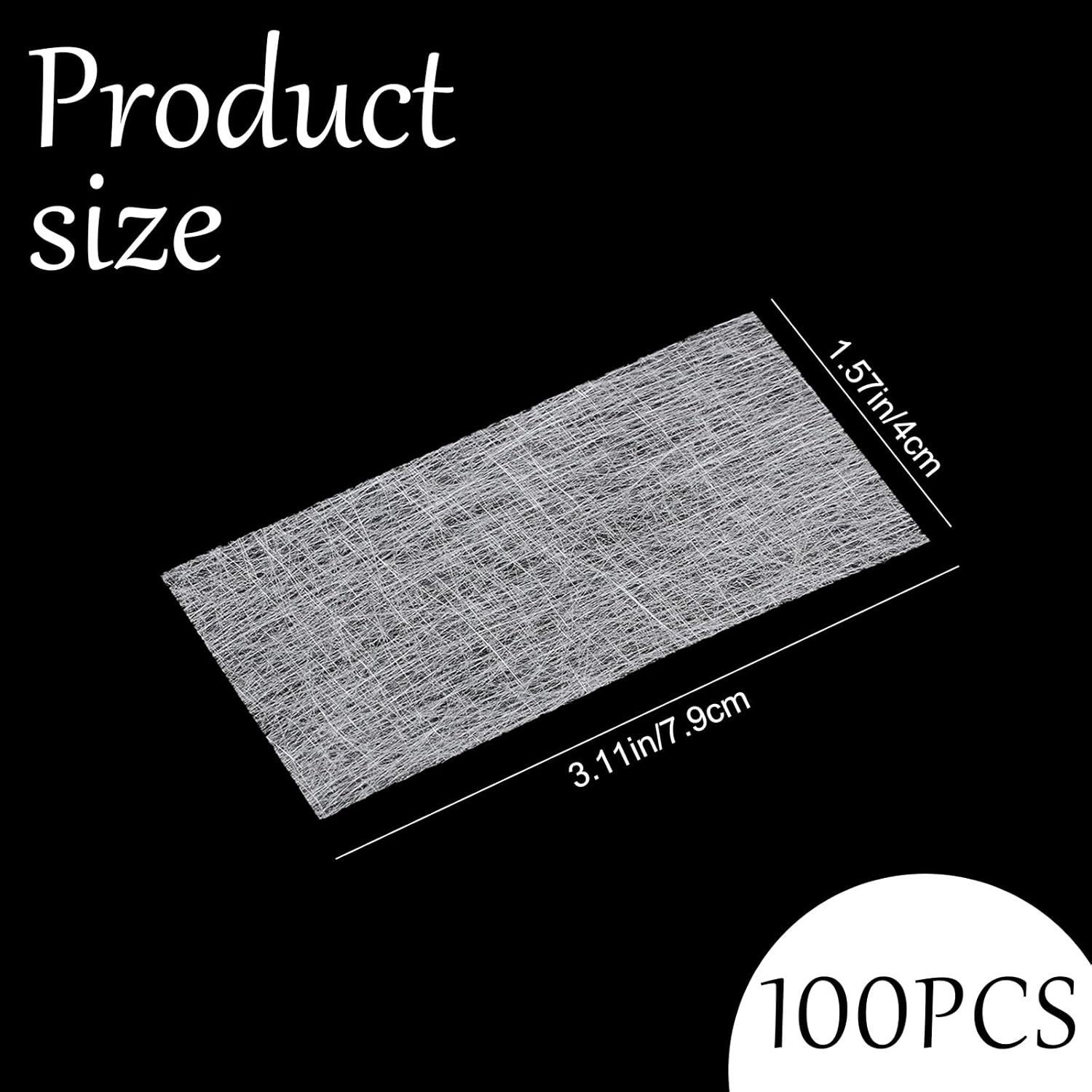 100 Pcs Silk Nail Extension Wrap Fiberglass Nail Wrap for Splits Breaks Repair
