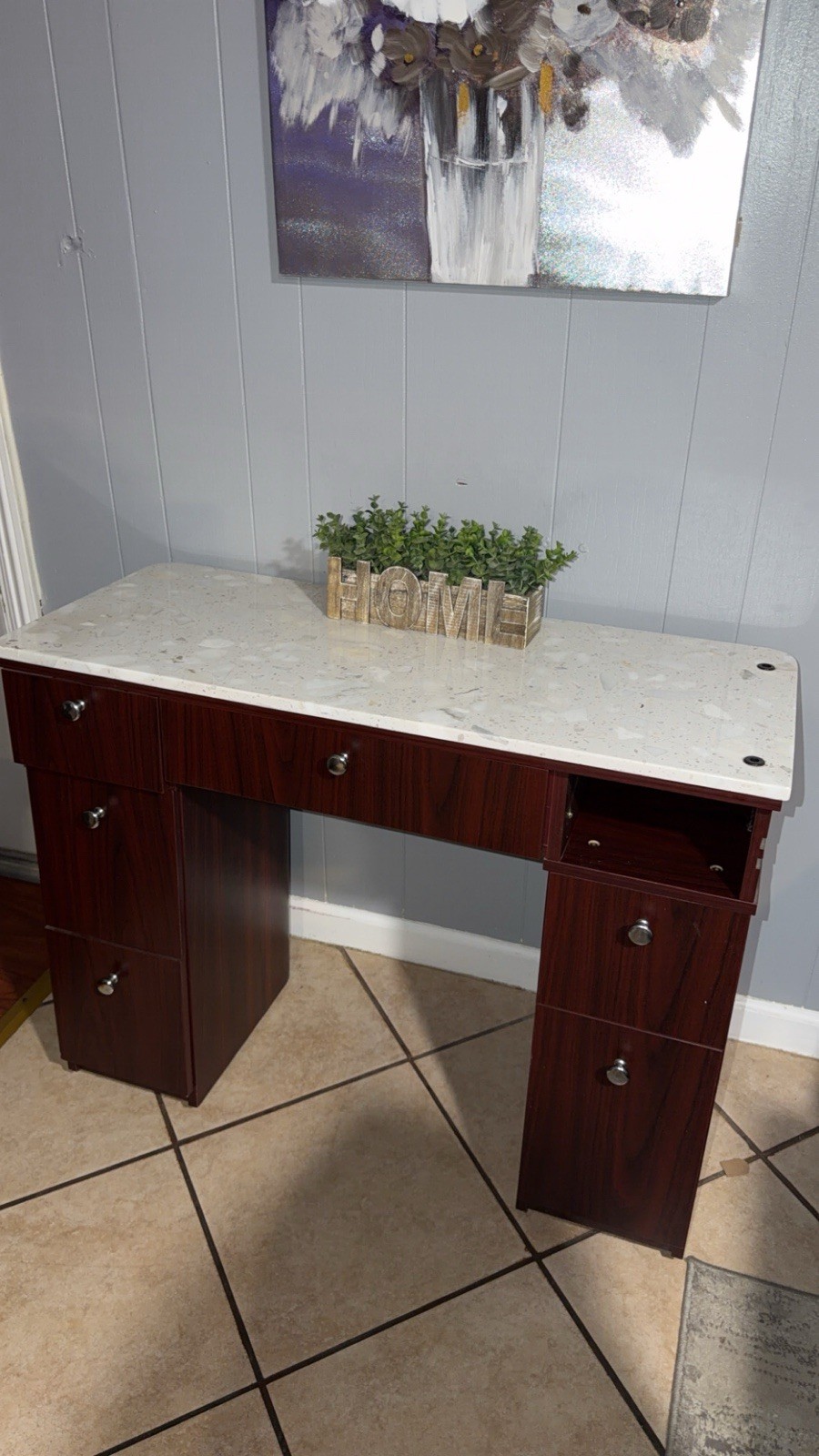Real Marble & Wood Nail Table $1000 Retail – $500