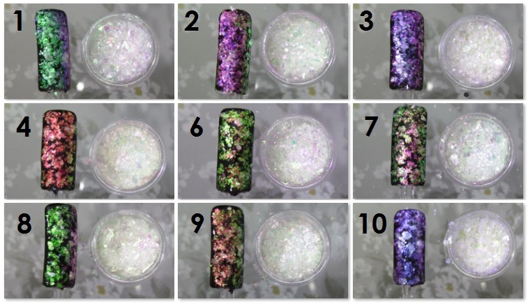 Chameleon Duochrome Flakes Chrome Nail art foils Shifting Flakies Unicorn Skin