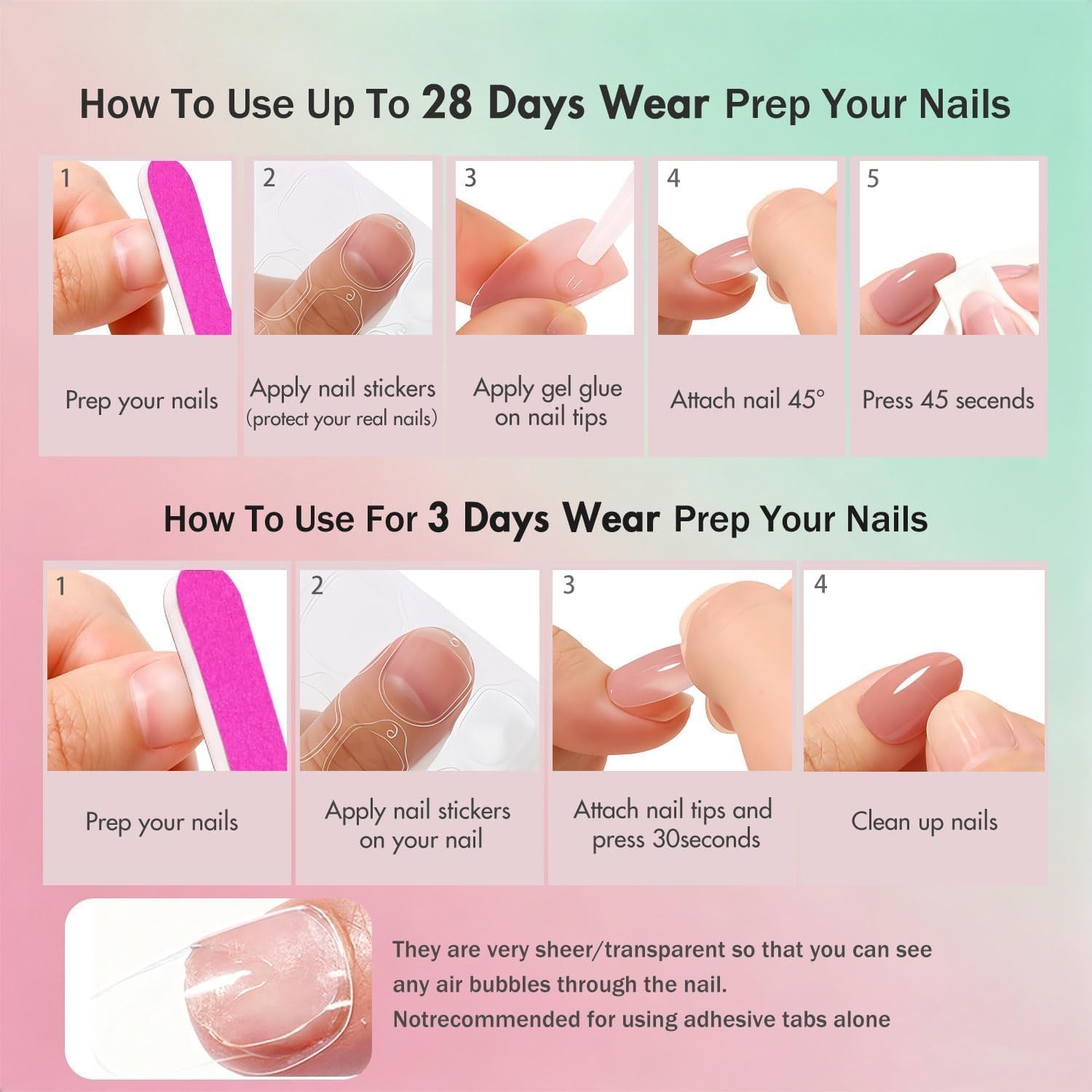 KXAMELIE Baby Pink Chrome Press On Nails Short, Shiny Extra Short Almond Pres…