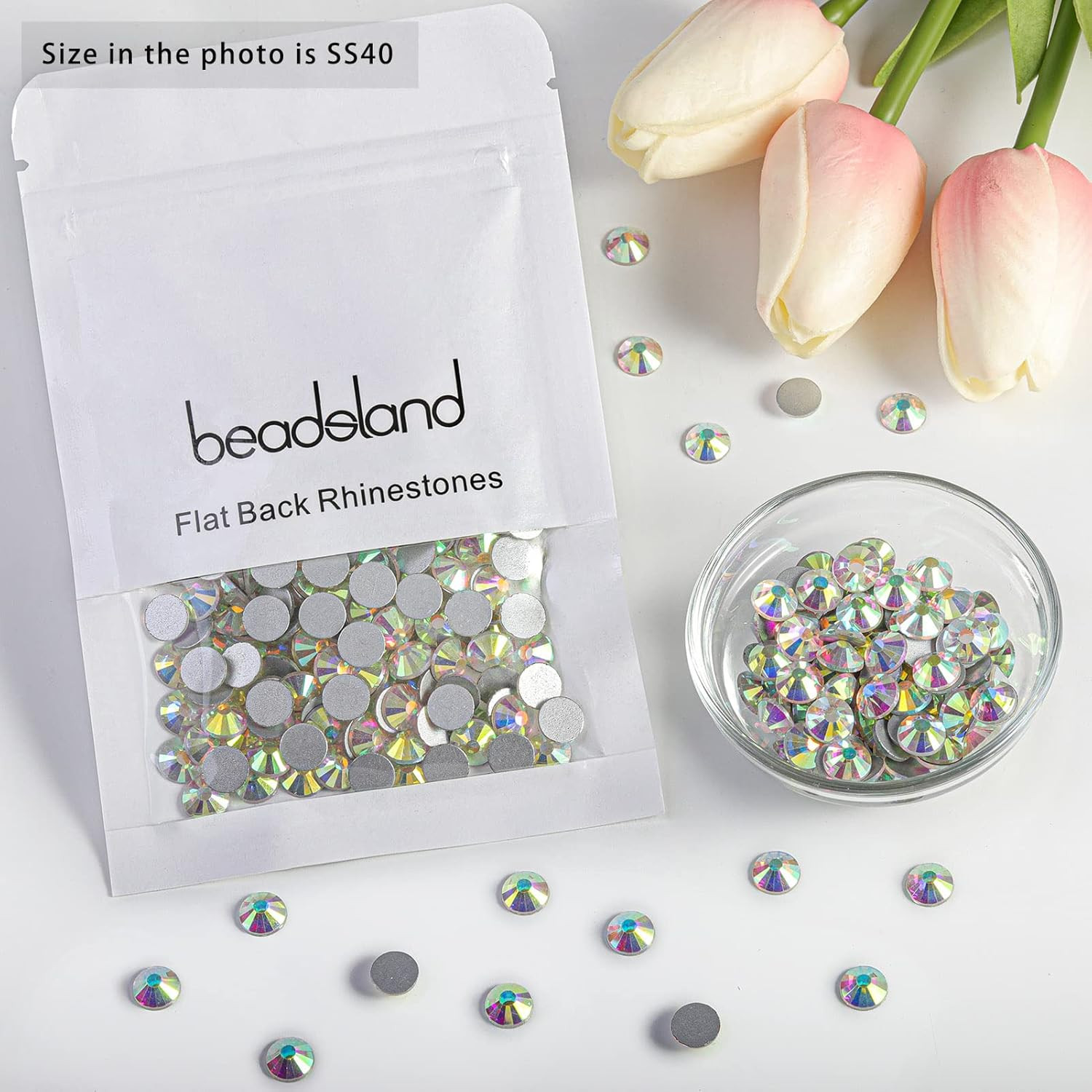 144Pcs Flat Back Crystal Rhinestones round Gems for Nail Art and Craft Glue Fix,