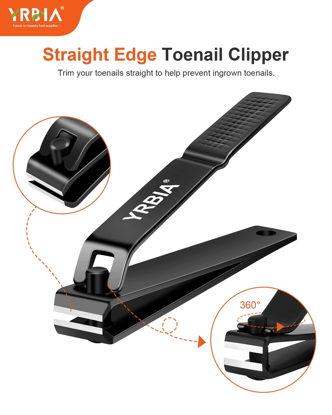 Nail Clippers with Glass Nail File, YRBIA Ultra Sharp Nail Clipper Set, Profe…