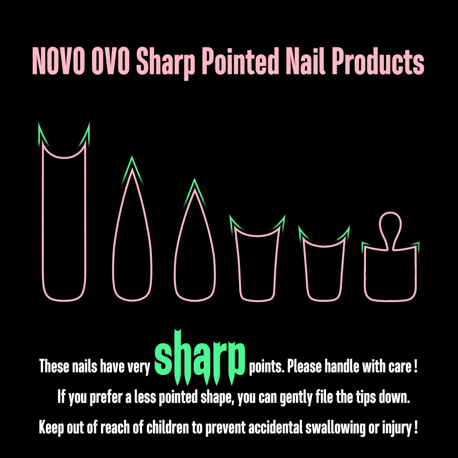 NOVO OVO Halloween Extra Thick Short, Short Duck Nails With Moon Curve 240