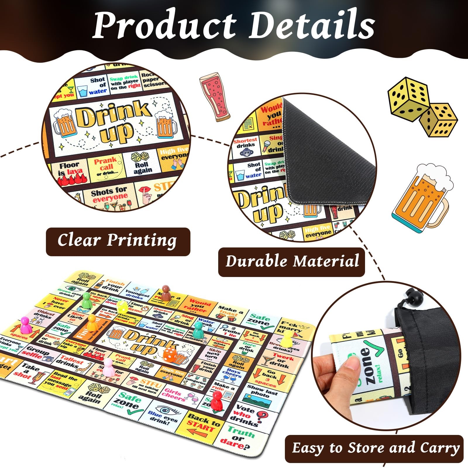 Lonfliness Drinking Board Games for Adults Funny 15 x 11 inches, Multicolored