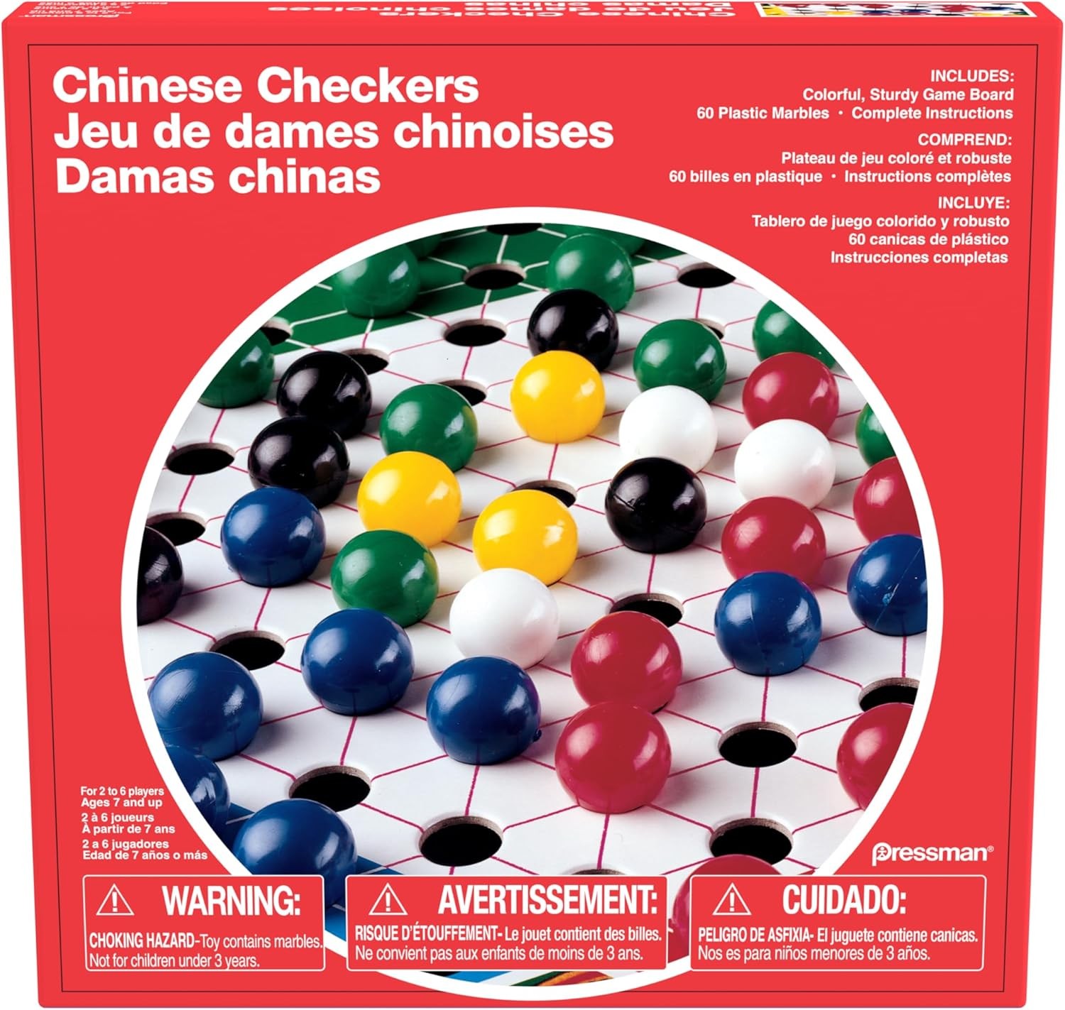 Pressman Chinese Checkers – Classic Game of Strategy for 2-6 Players by…