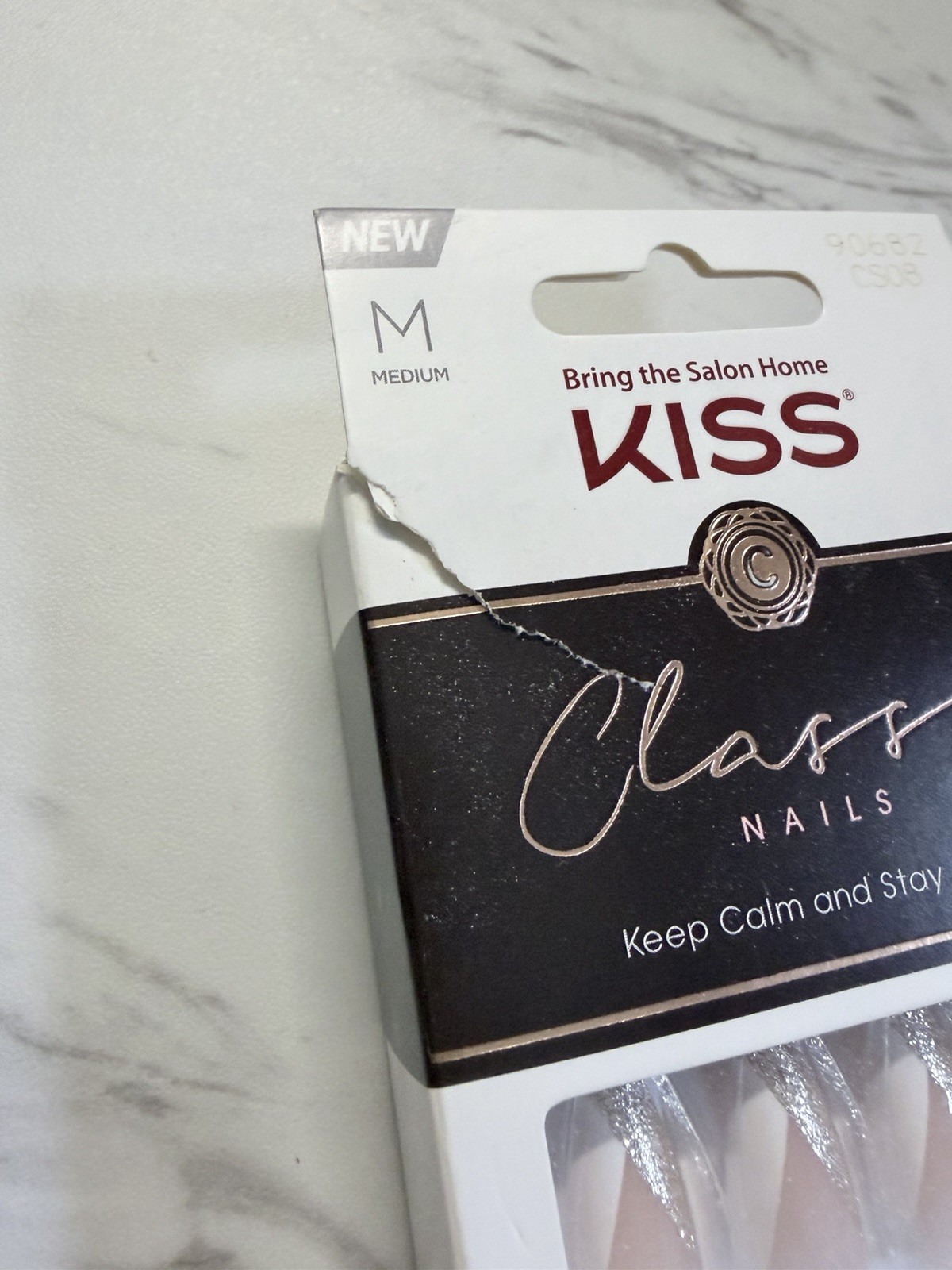 KISS Classy Nails Keep Calm & Stay Classy 28 Medium Nails & Glue 90682 CS08 NEW