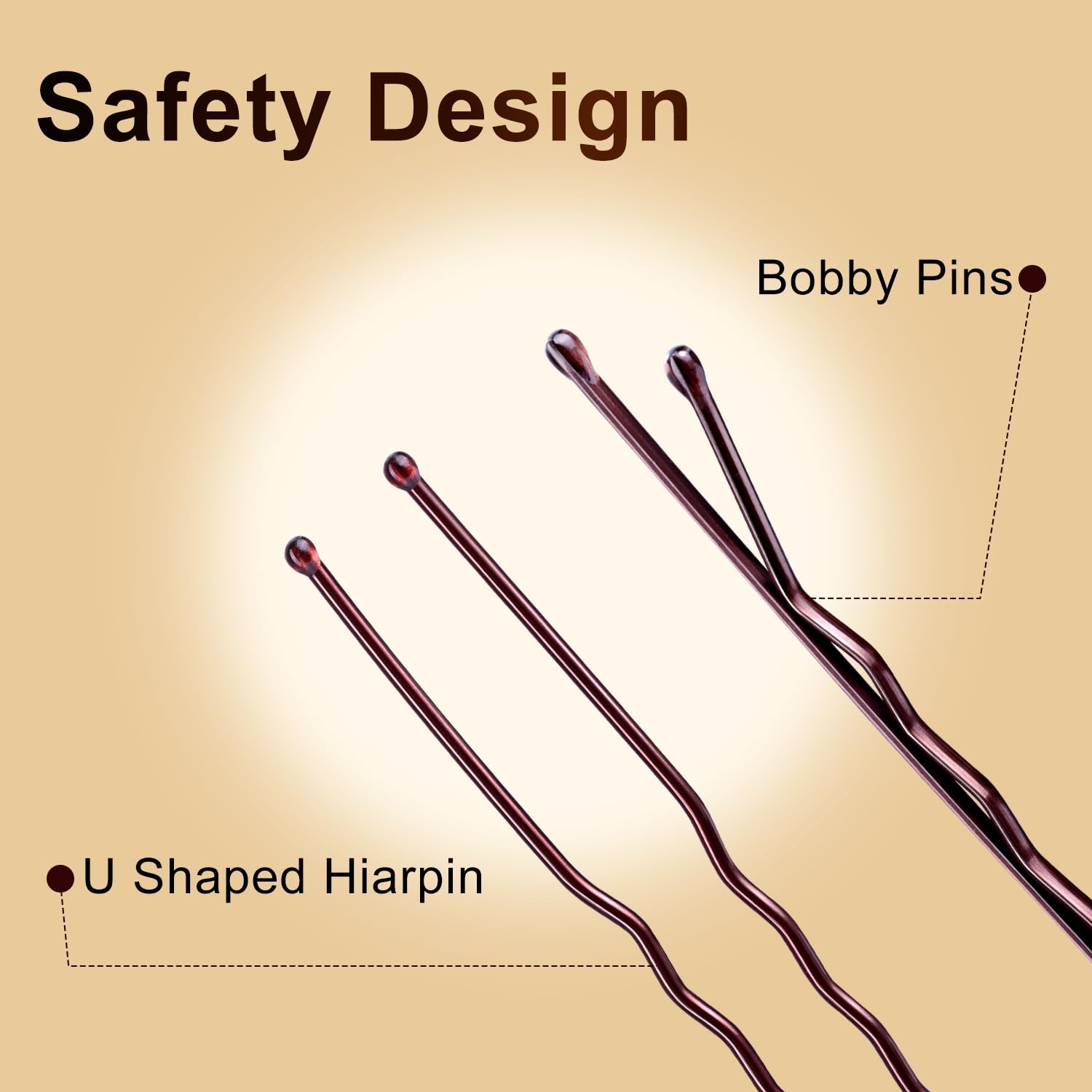 TsMADDTs Bobby Pins Brown U Shaped Hair for Ballet Buns Women A-Brown