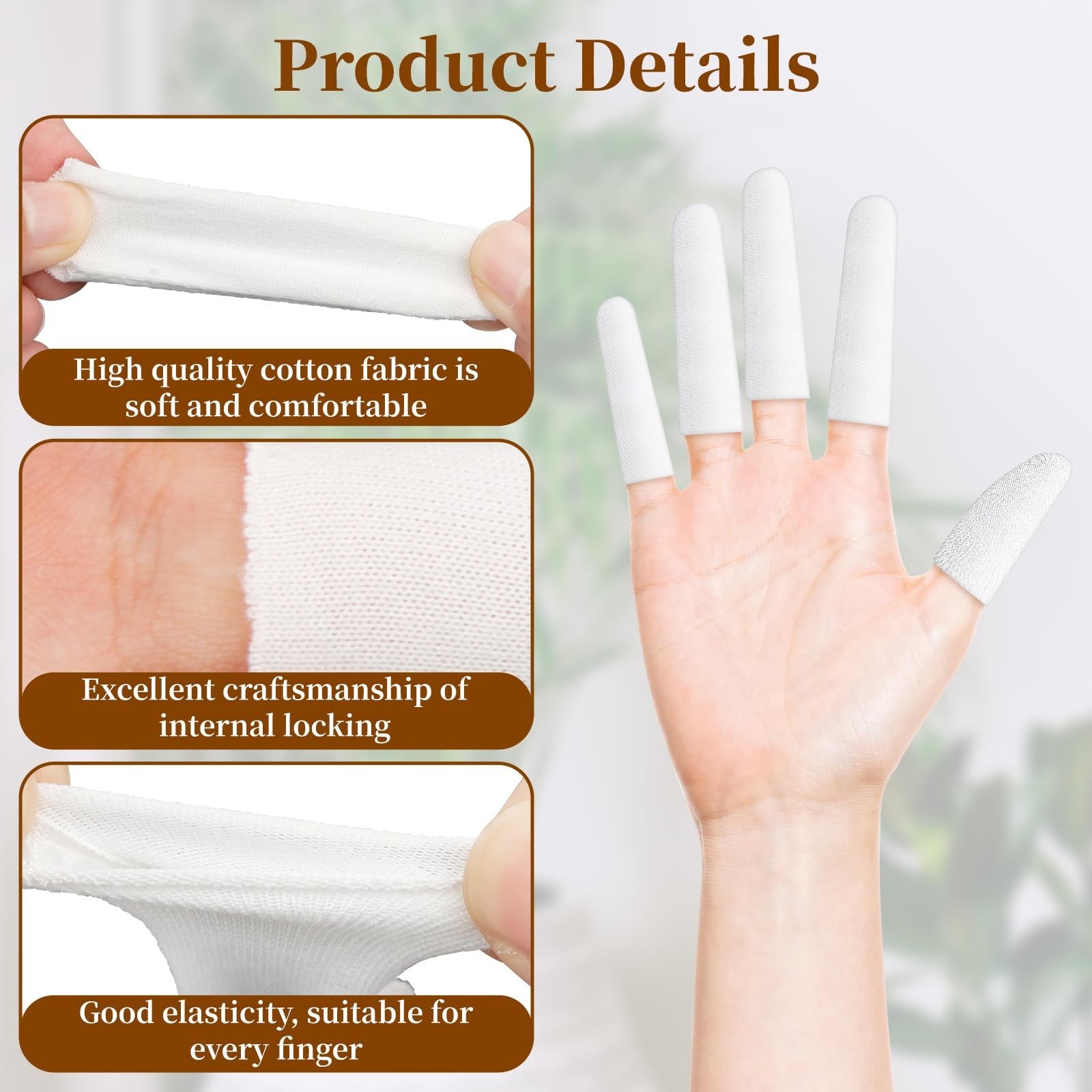 200 pcs Cotton Finger Cots – Cloth Finger Cots Finger Toe Sleeves Fingertips …