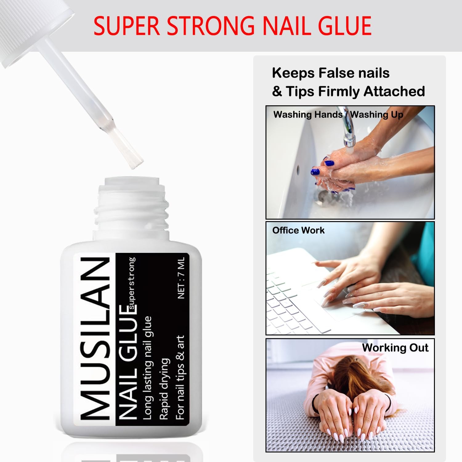 Nail Glue for Press On Nails, Professional Nail Tip Glue, Super Strong Nail G…