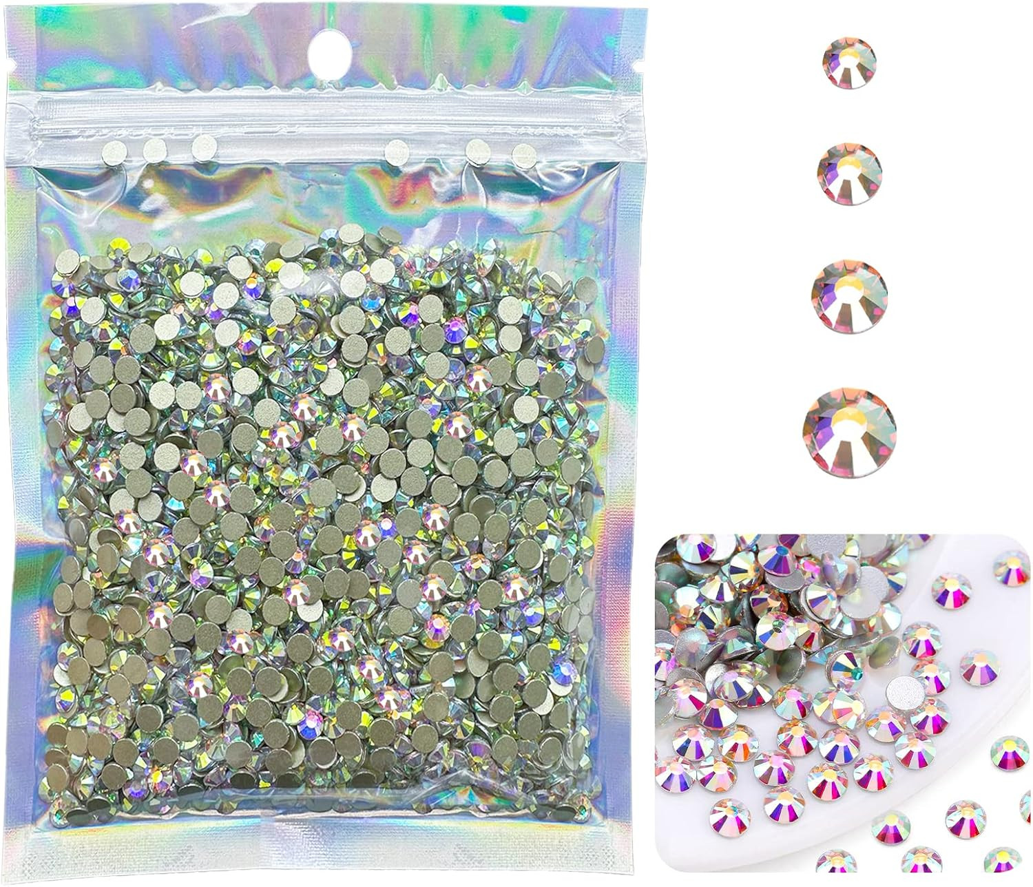 4320Pcs SS20 Flatback Rhinestones for Crafts Bulk-Glass Crystals AB Craft Gems J