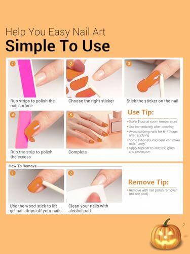 Semi-Cure Nail Gel Strips,Nail Gel Stickers for Halloween Party,23PCS Gel Nail