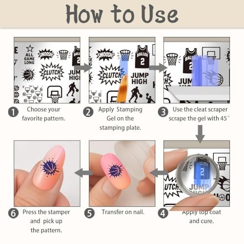 4Pcs Nail Stamp Plates Set Stamping Plate Floral Leaf Plant Theme Stamp Sport