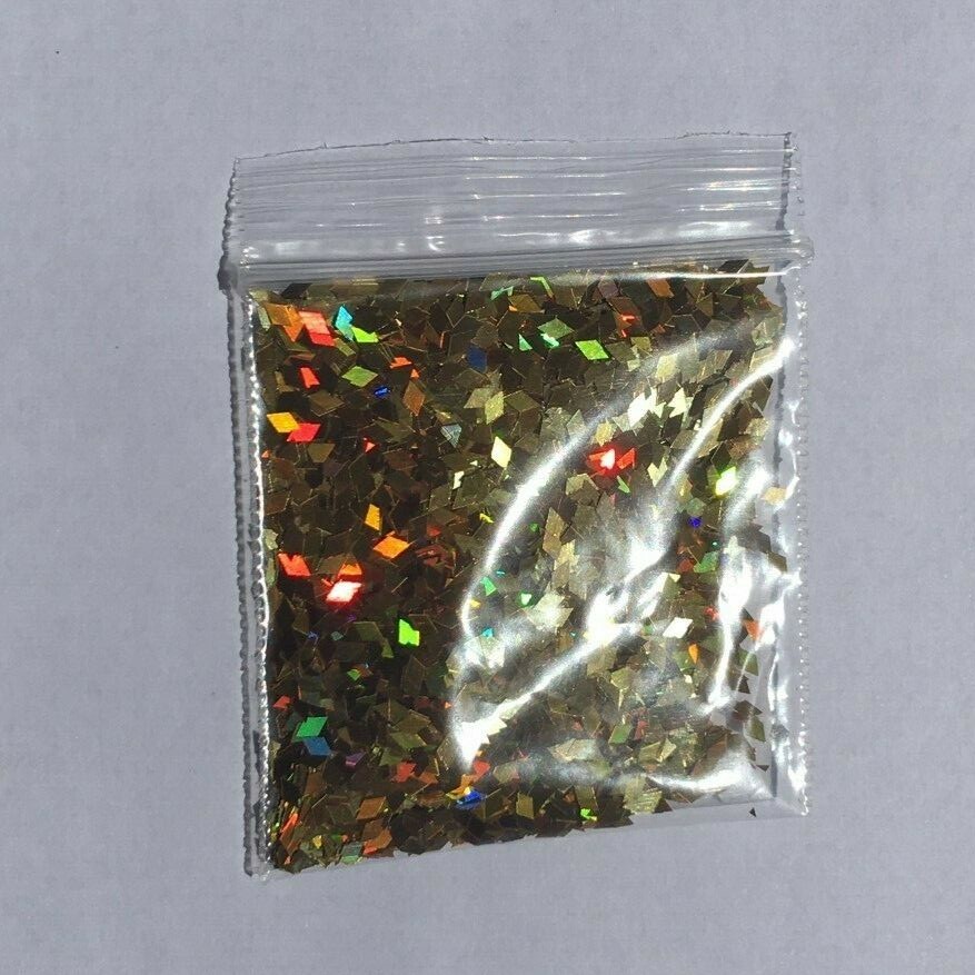 Diamond Shape (Luxury GOLD) 2mm Glitter (1 Tbsp)-Nail Art Face Crafts-US Seller