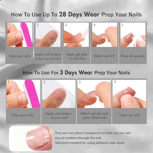 Acrylic Press on Nails Short Almond – Metallic Chrome Press On almond-teal