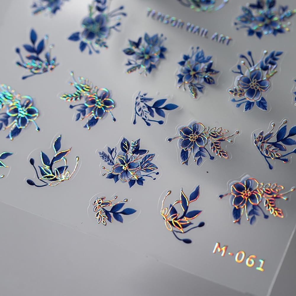 1 Sheet Star Nail Art Stickers 3D Self-Adhesive Silver Nail Decals Silver Star N