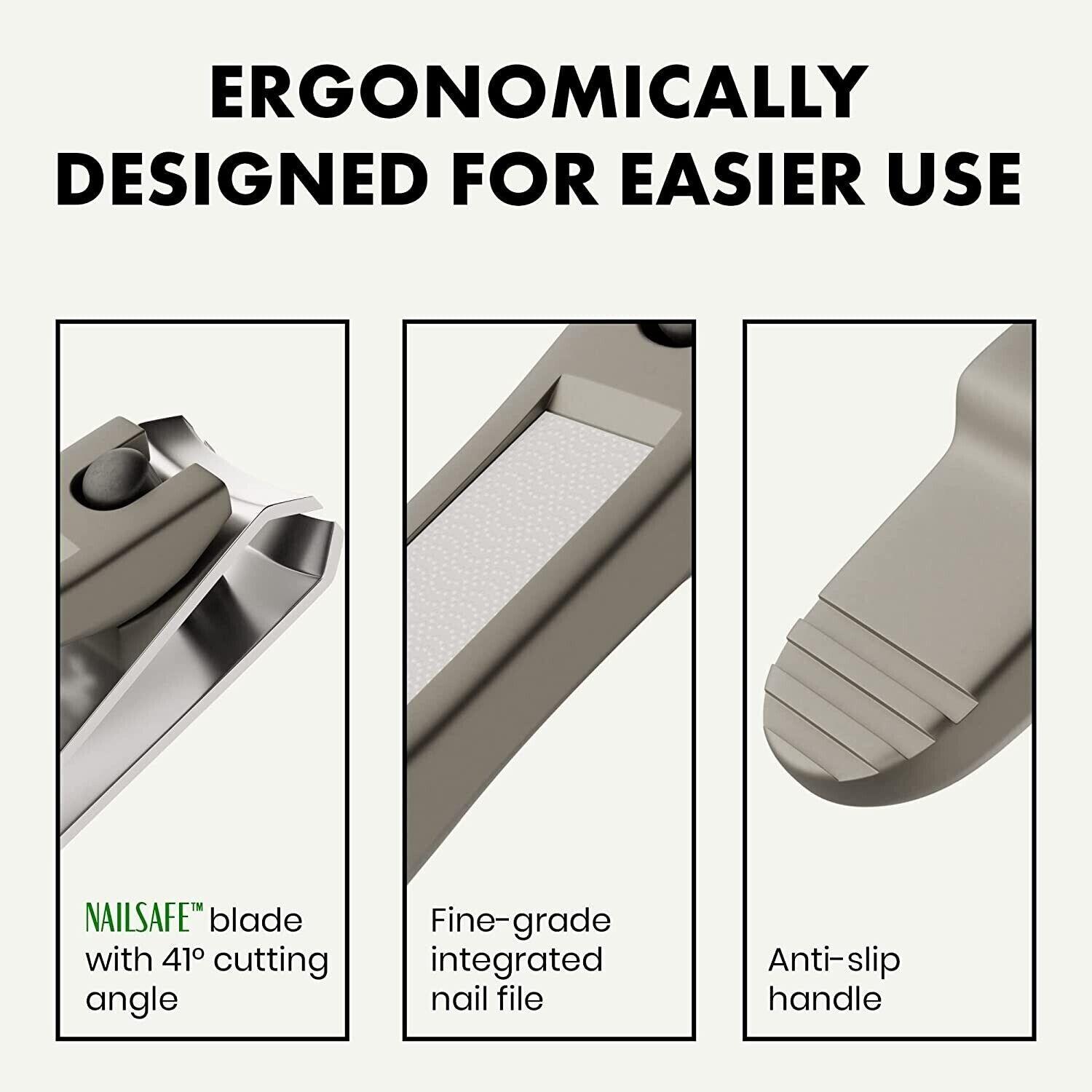 Eclat Premium Nail Clippers Men & Women 2 Pack Zinc Alloy Fingernail & Toenail