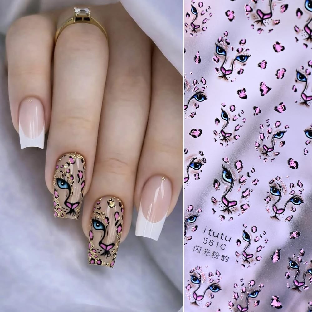 BLGTGH Style31 Leopard Print 5D Nail Stickers