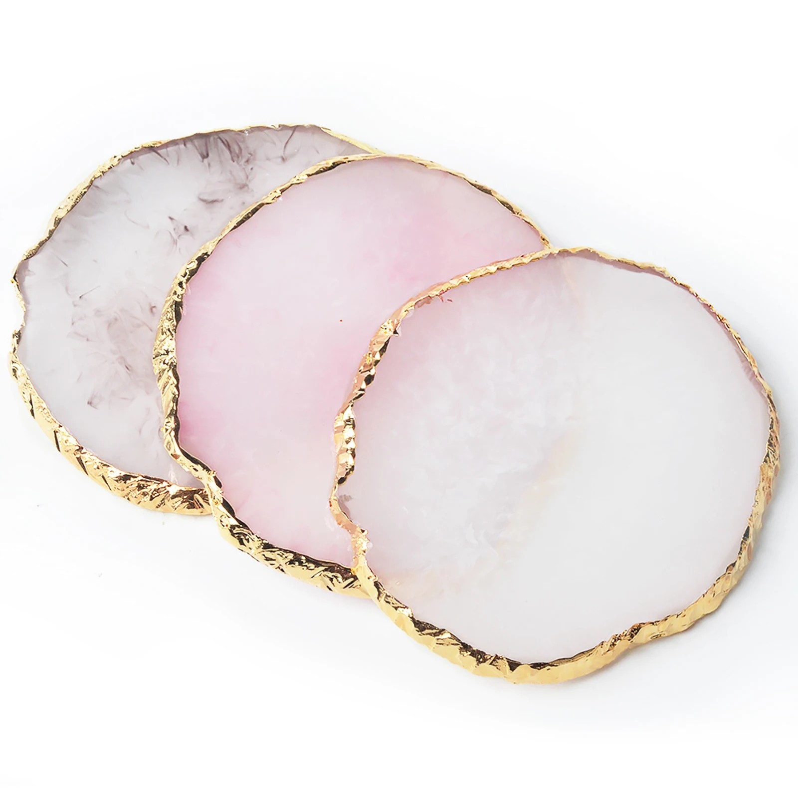1-Pc Round Resin Agate Nail Art Palette False Nail Tips Mixing