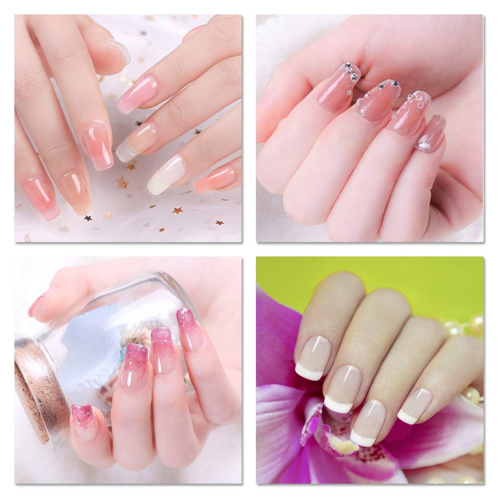 240PCS Dual Forms Nail Mold for Poly gel UV Gel 1 Count (Pack of 240), Clear