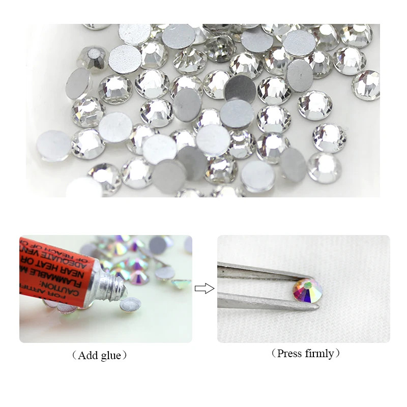 2025 Top quality SS3-SS50 Clear Crystal White 3D Nail Art Decoration rhinestones