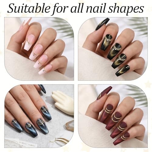 3Pcs French Line Nail Art Stickers Decals/Silver French Stripes Wave Nail Gold