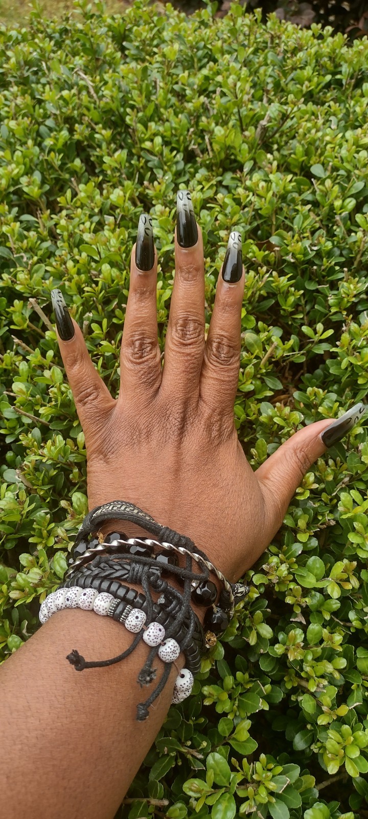 Black Silver Animal Print Press On Nail Set Glue Included
