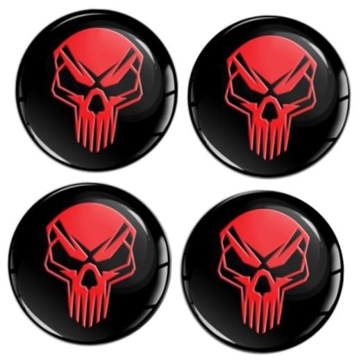 Biomar Labs 4 x 45 mm 3D Gel Silicone Stickers for Hubcaps Wheel Hub Cap Cover