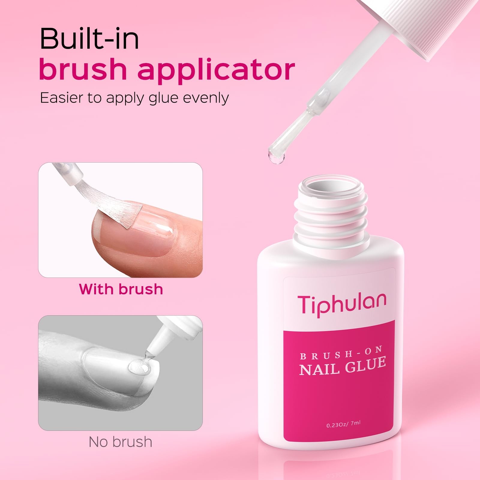 TIPHULAN Super Strong Nail Glue for Press Ons & 0.98 Fl Oz (Pack of 4), Clear