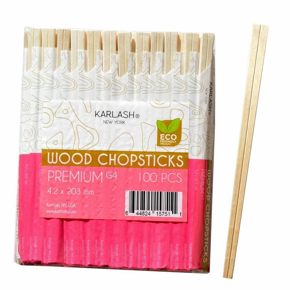 Karlash Wood Chopstick Premiun Quality (G4) 200 pcs 4.2 x 203 MM Eco Friendly