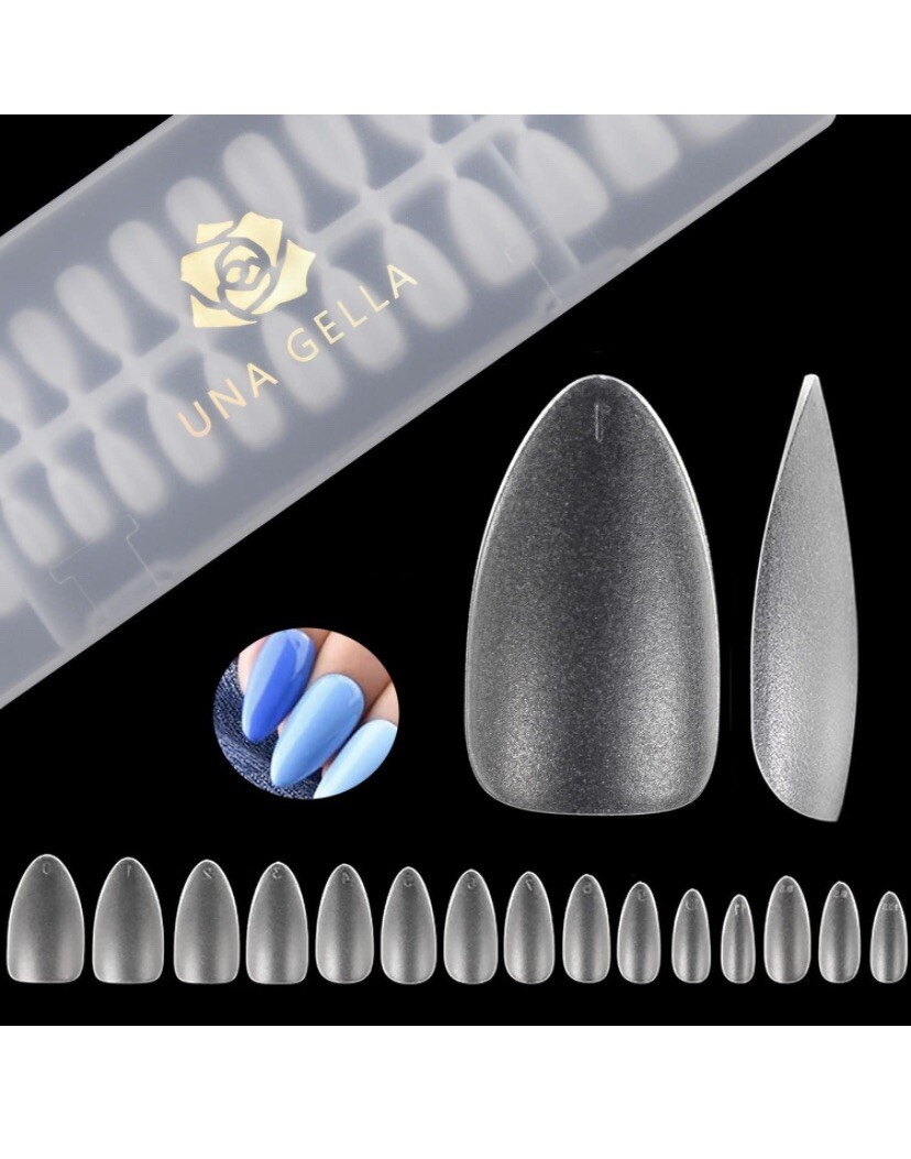 UNA GELLA Stiletto Round Nails Tips Press on Nails Base Tips 360pcs 15 Sizes