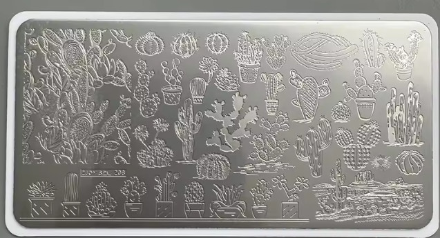Nail Stamping Plate – Z-Joy SPV-208 – Cactus – new