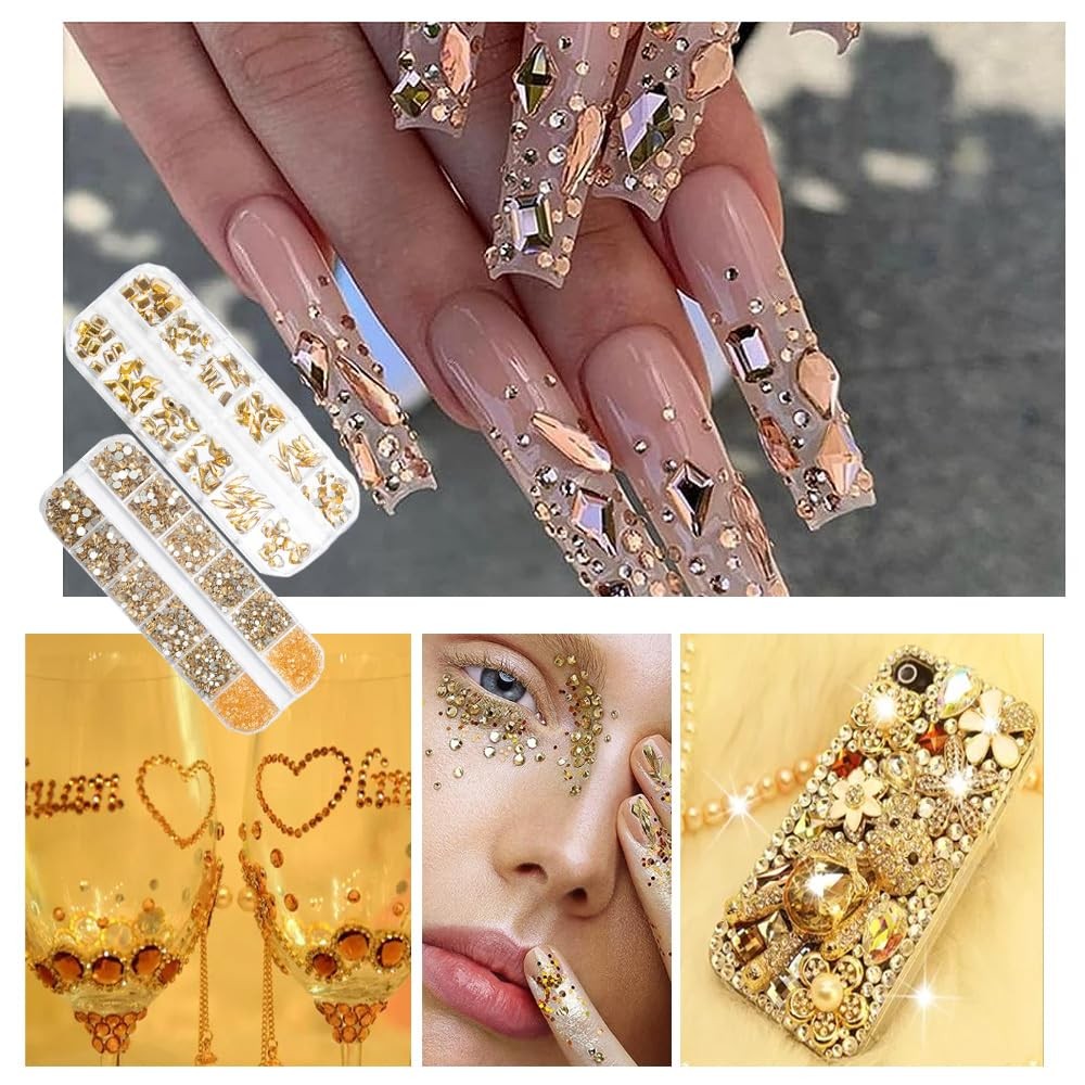 Crystal Nail Rhinestones Diamond Gem Stones Charms for Nail Art Face Eye Makeup