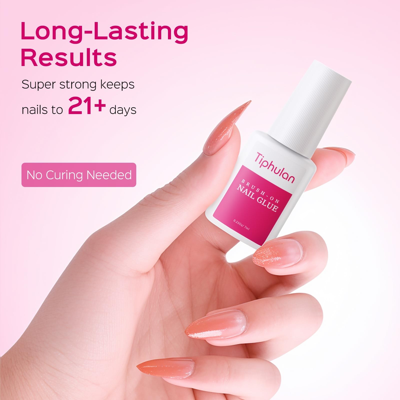 TIPHULAN Super Strong Nail Glue for Press Ons & 0.98 Fl Oz (Pack of 4), Clear
