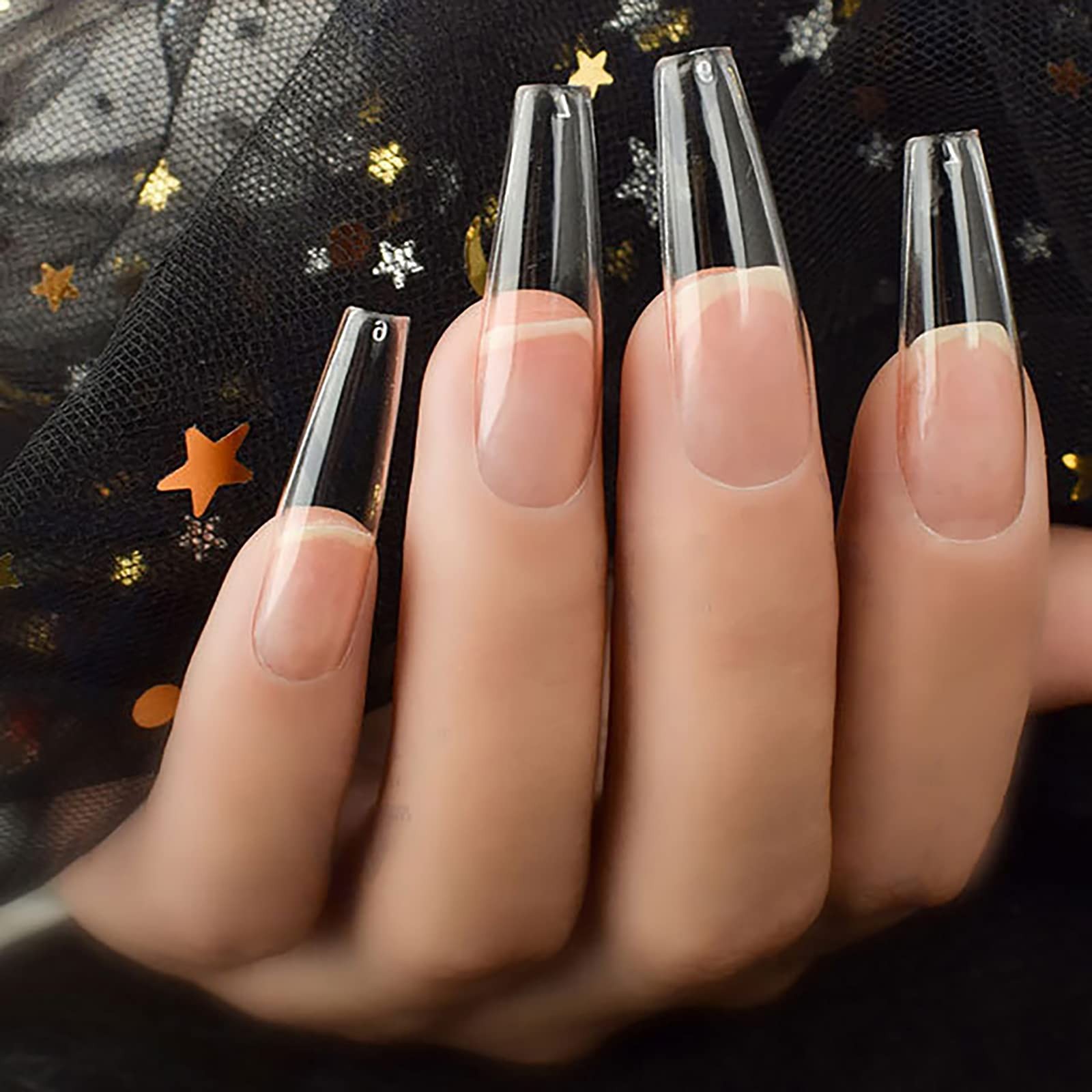 500Pcs Coffin Nail Tips Full Cover Clear Nails for Acrylic Ballerina False Na…