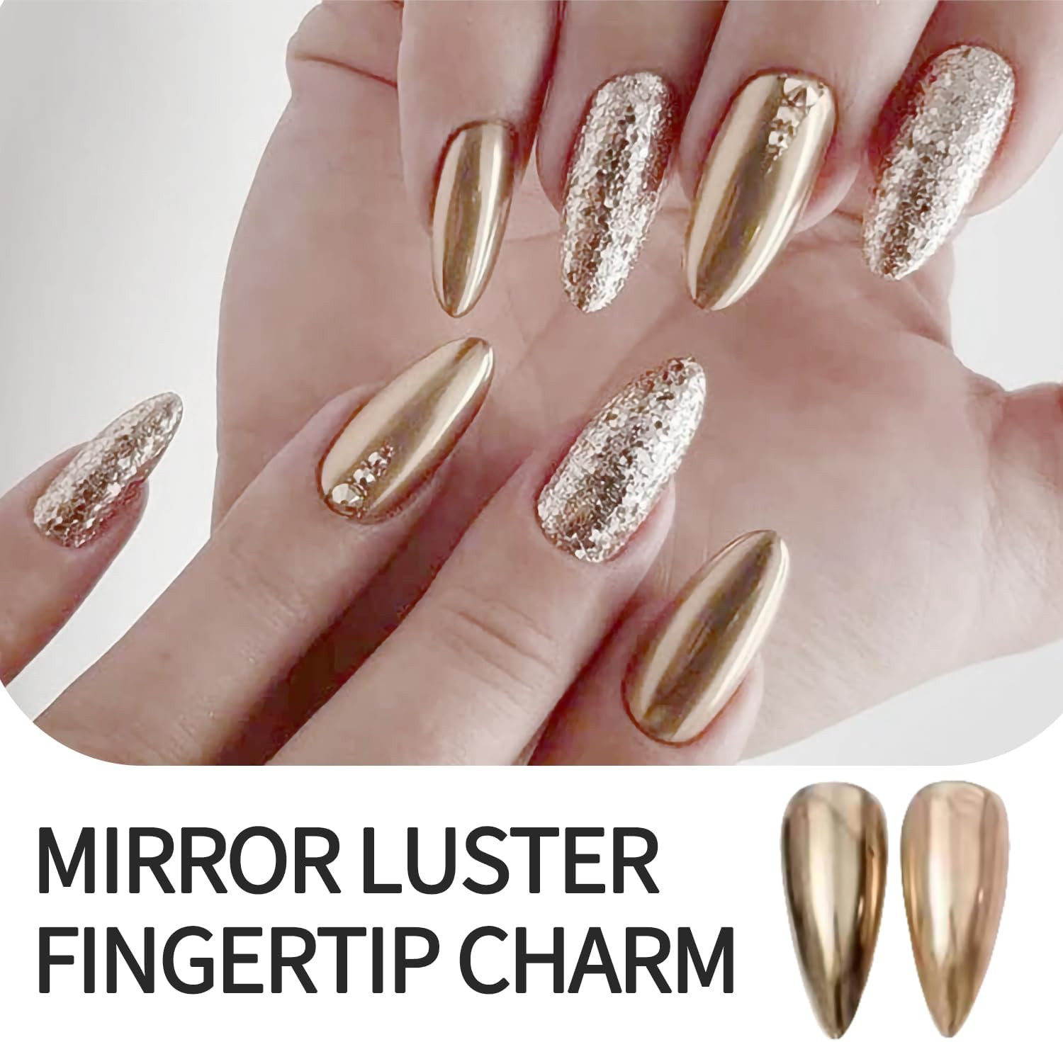 Chrome Nail Powder,24Colors Aurora Chrome Powder Mirror Luster Glitter Effect Ch