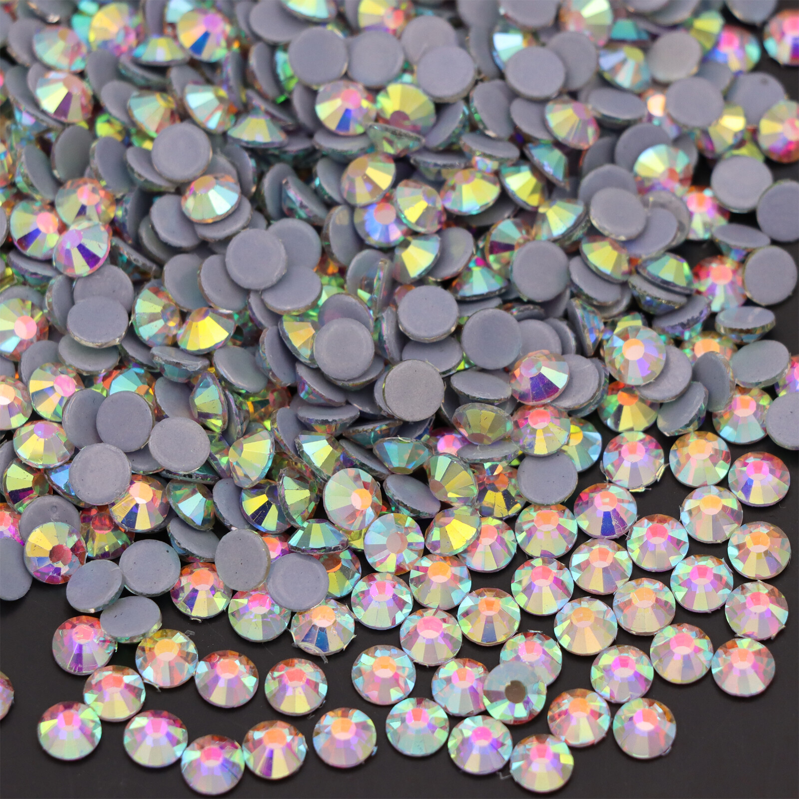 White Clear Crystal AB FlatBack Rhinestones Glass Stone Beads for Jewelry Making