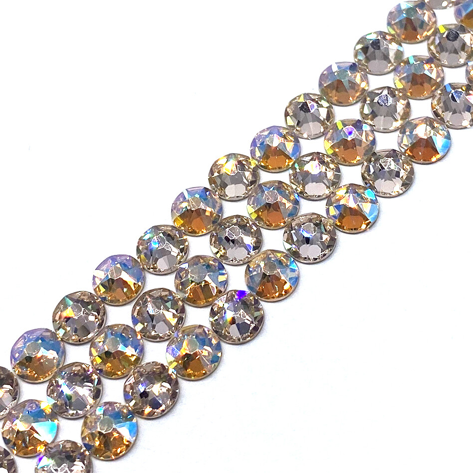 Swarovski 2058/2088 crystal flatbacks round nail arts SILK SHIMMER Combo Mix