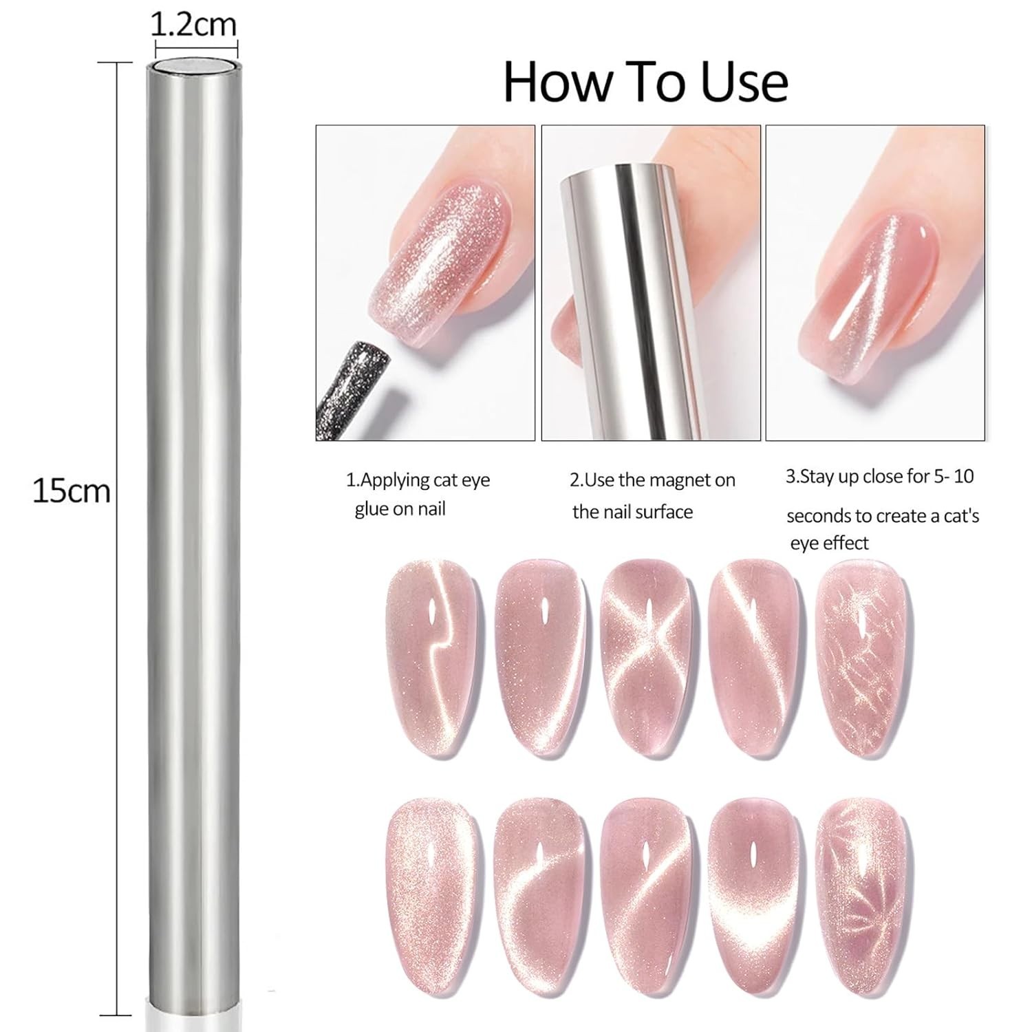 4-Piece Cat Eye Nail Magnet Set – Create Stunning Nail Art Designs Effortlessly