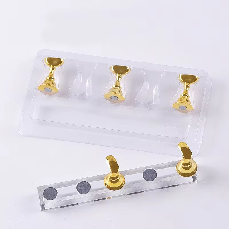 MAGNETIC MANICURE NAIL ART PRACTICE DISPLAY STAND FALSE TIP HOLDER MAKE SAMPLE
