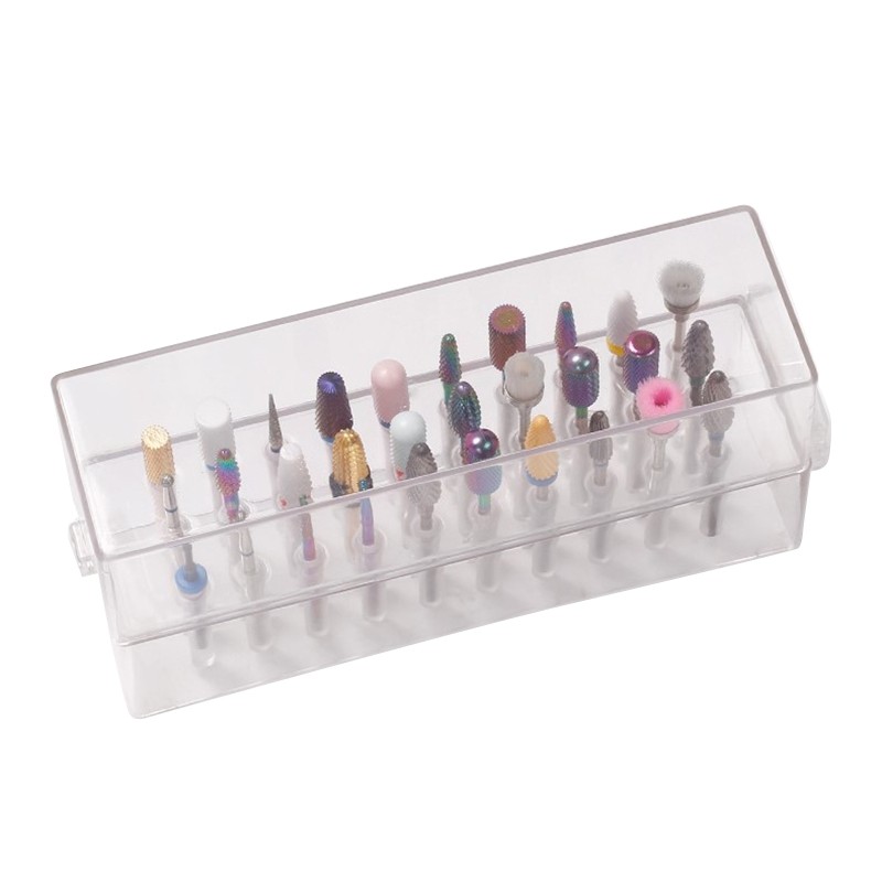 30/48 Holes Nail Drill Bits Box Nail Polishing Grinding Drill Bit Holder