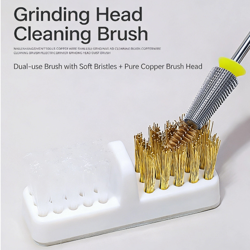 2PCS Brass Cleaning Brush Professional Nail Cleaner Small Wire Brushes Rotary