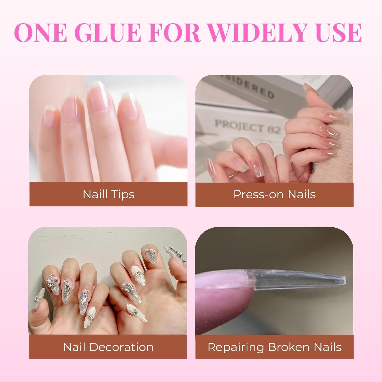 Professional Strong Nail Glue for Acrylic & Press-On Nails – Long Lasting & F…