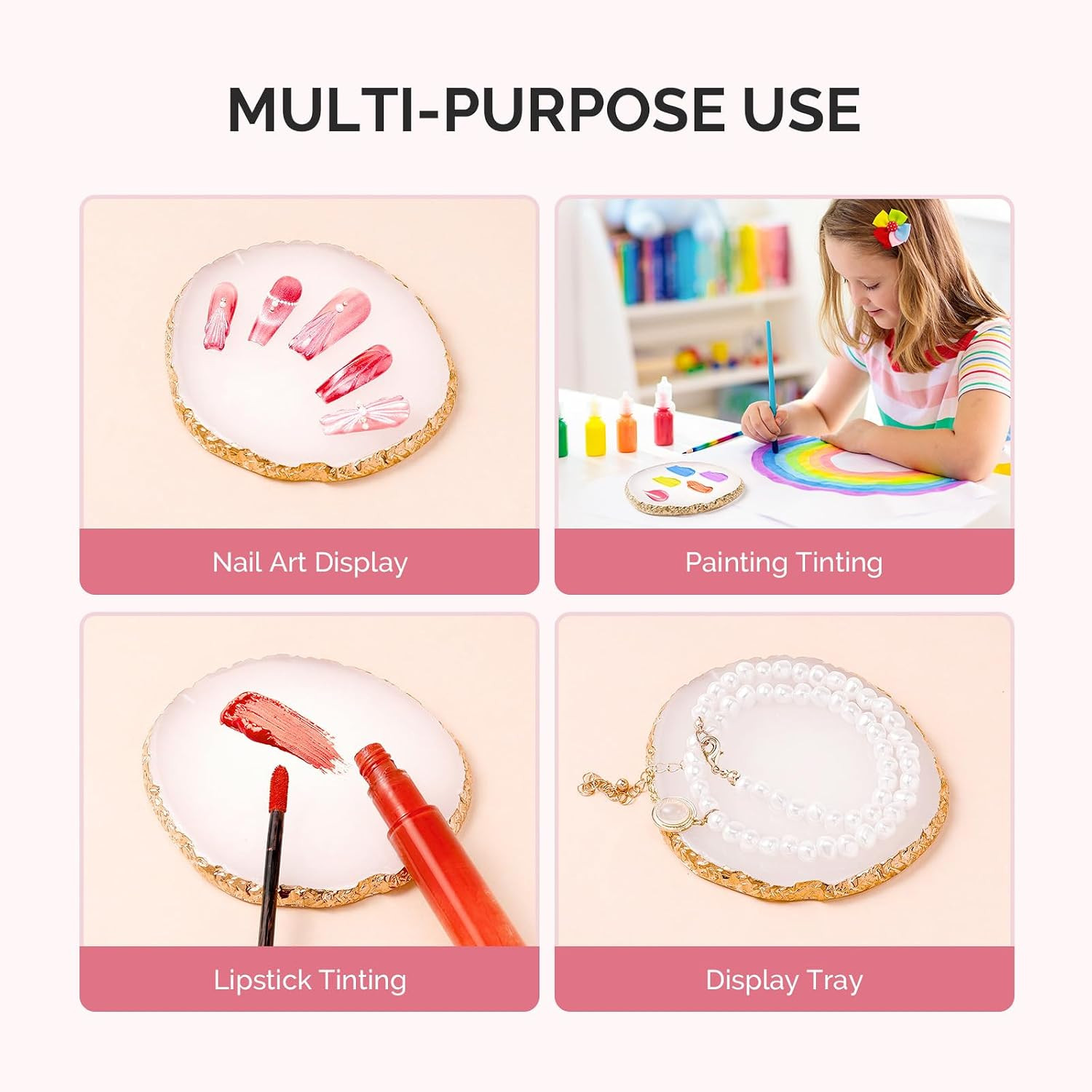 1Pc round Resin Nail Art Palette Color Mixing Board White | Professional Resin P