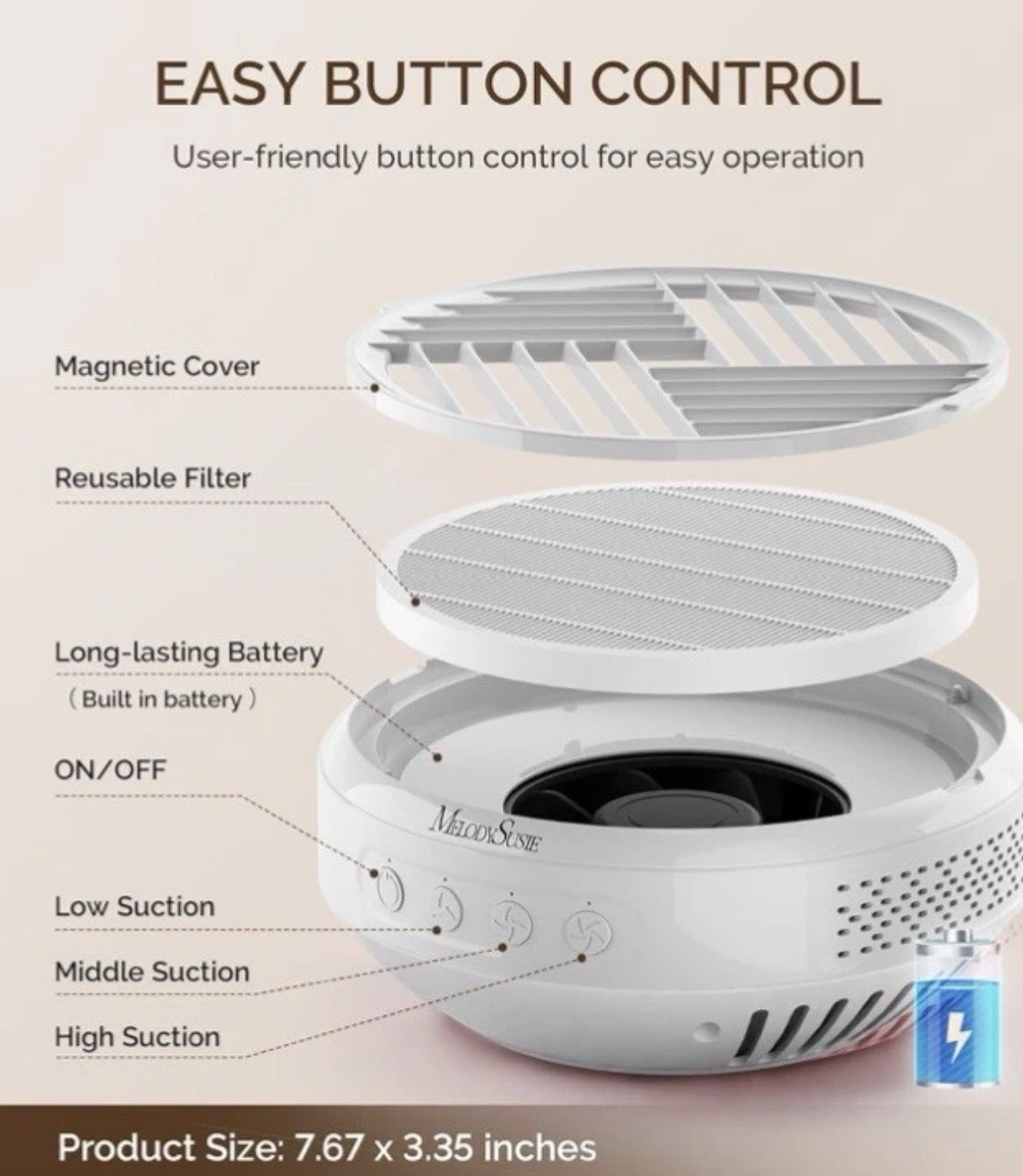 MelodySusie Cordless Nail Dust Collector