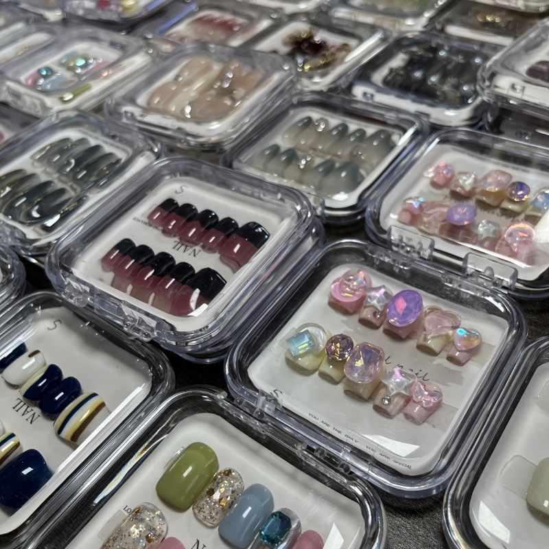 80 Pieces and 8 Sets of Random Nail Patches Suitable for Home Reusable Nail Art