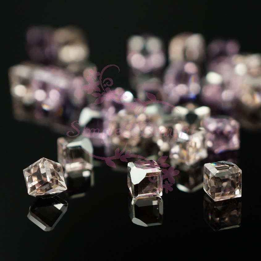100 Glass Cube Design Rhinestones Flatback 3D Nail Art Jewelry Fingdings Decor