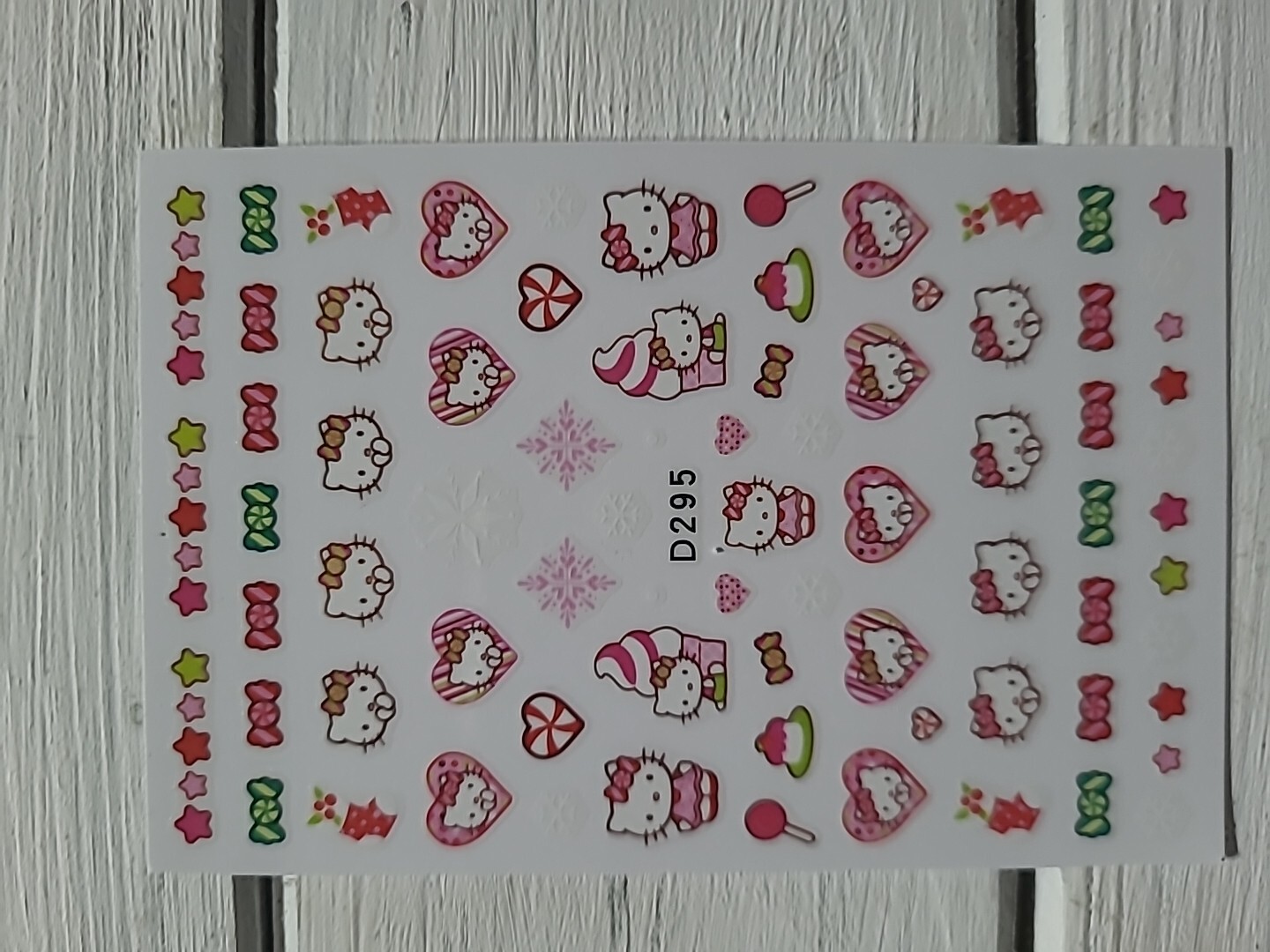 Hello Kitty fun candy and hearts nail art stickers